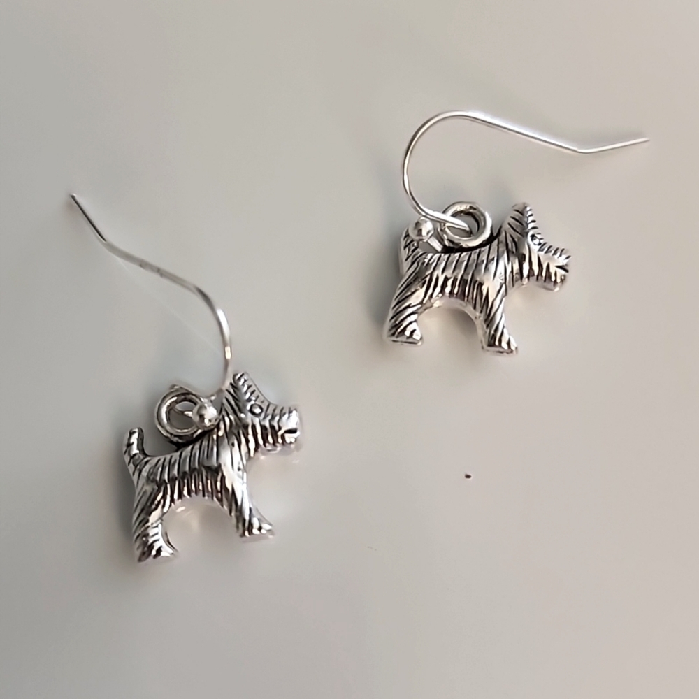 Schnauzer Dog Earrings 925S Post Schnauzer ER